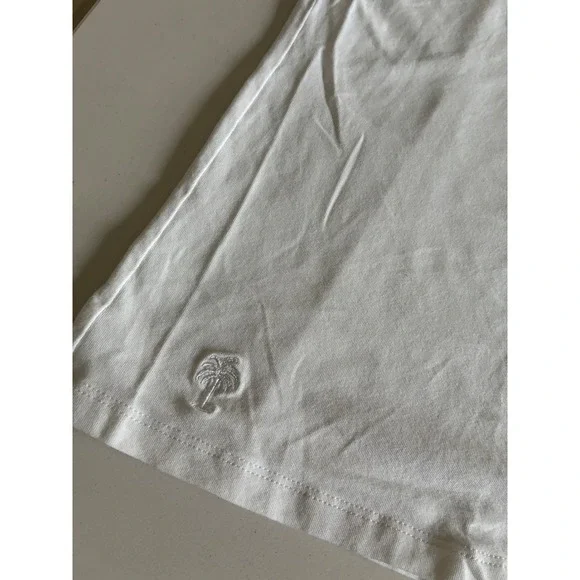 Lilly Pulitzer Womens White Embroidered Palm Tree Short Sleeve T Shirt Top XL - Picture 3 of 5